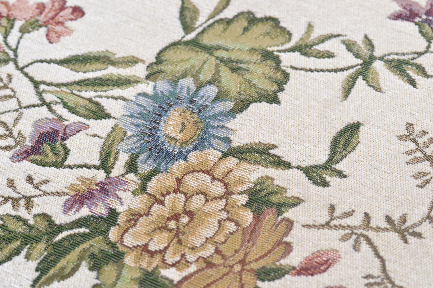 Tapis floral tissé à la machine avec bordure - Flomi