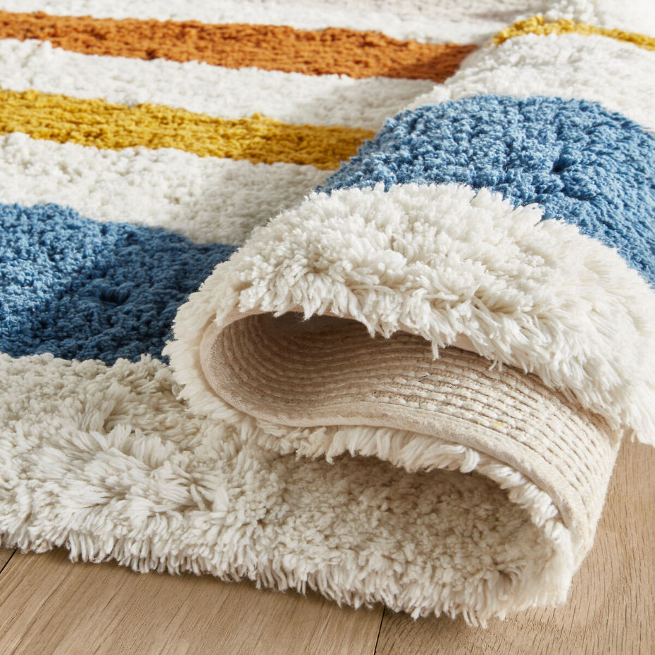 Tapis enfant rayé en coton bio, Strat