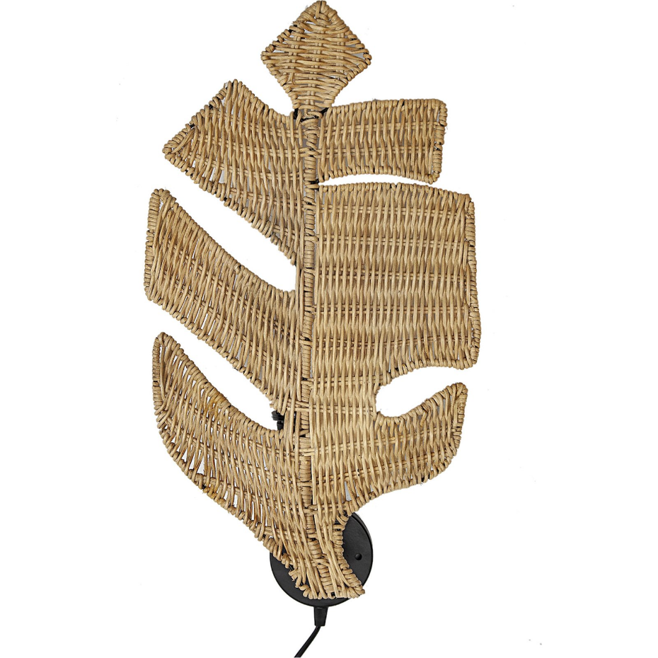Applique murale en rotin forme feuille