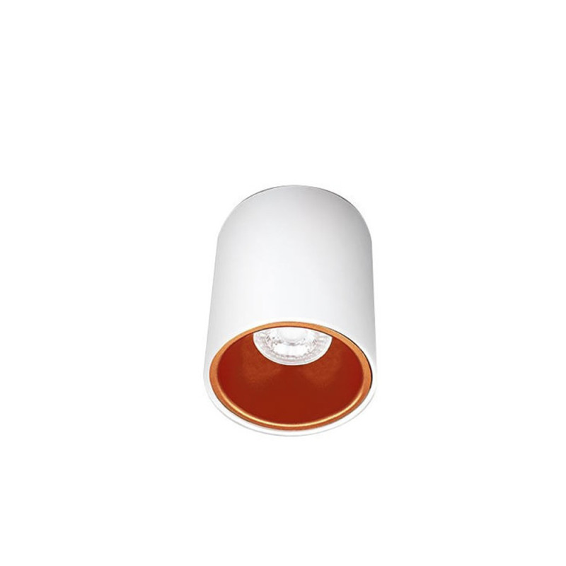 Spot Essentiel Rond Blanc Intérieur Cuivré