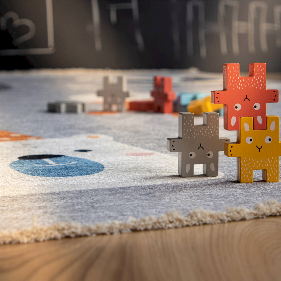 Tapis enfant en coton motifs animaux Joanna