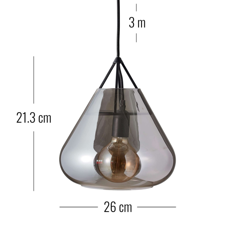 Suspension verre foncé VOLTA