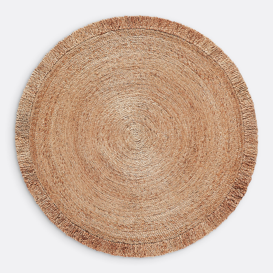Tapis jute rond frangé, Aftas