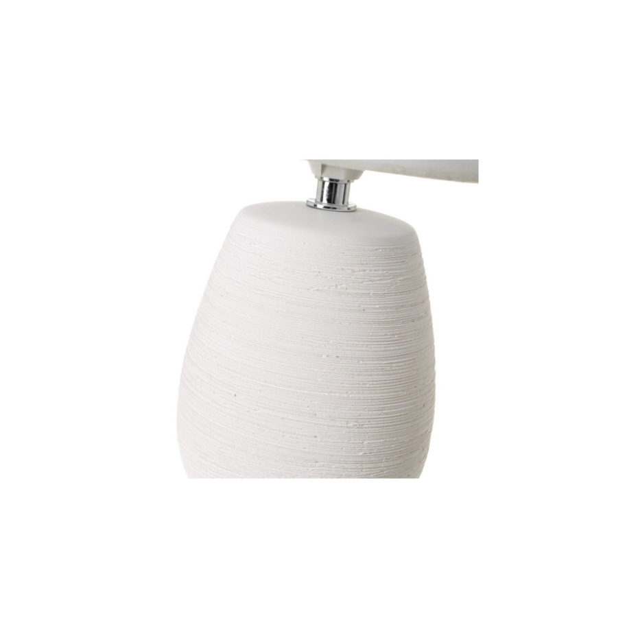 Lampe à poser ronde céramique blanche effet naturel - 17x17x27.5cm