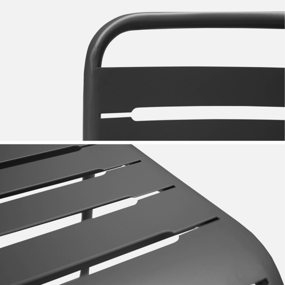 Table de jardin pliante métal + 6 assises AMÉLIA