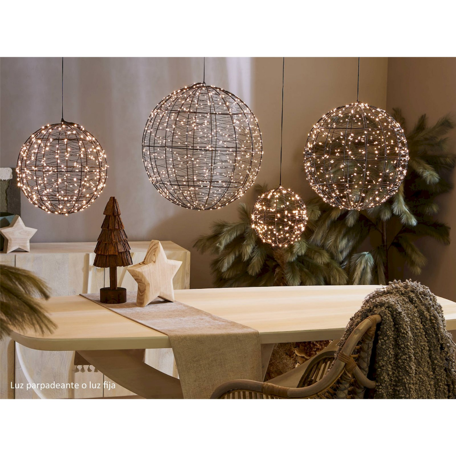 Suspension boule ronde en métal leds intérieur extérieur