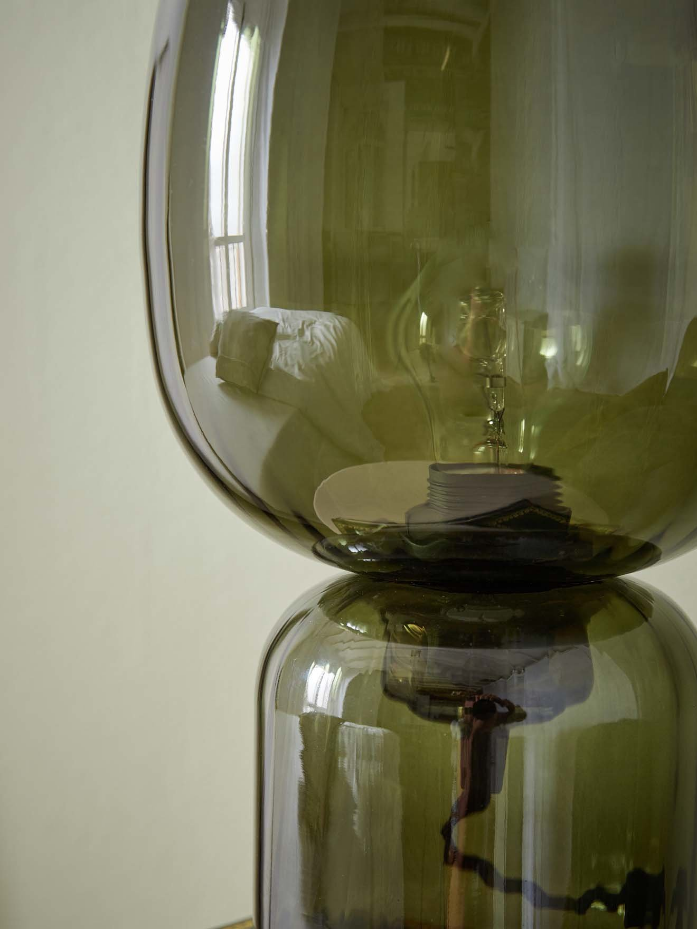 Lampe Louise en verre teinté