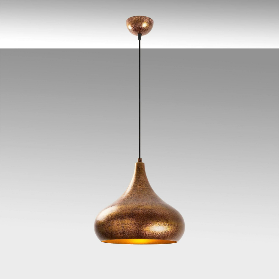 Suspension métal effet cuivre brossé – forme goutte SILE