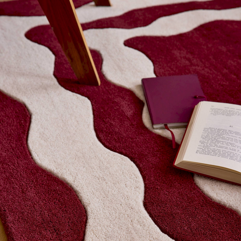 Tapis fait main en laine et coton  d'orage