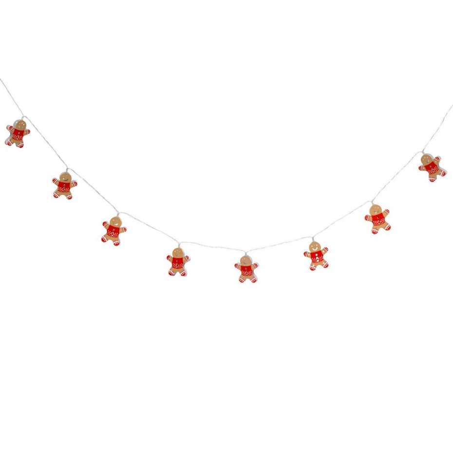 Guirlande lumineuse de Noël pain d'épices 10 LED 1,65m