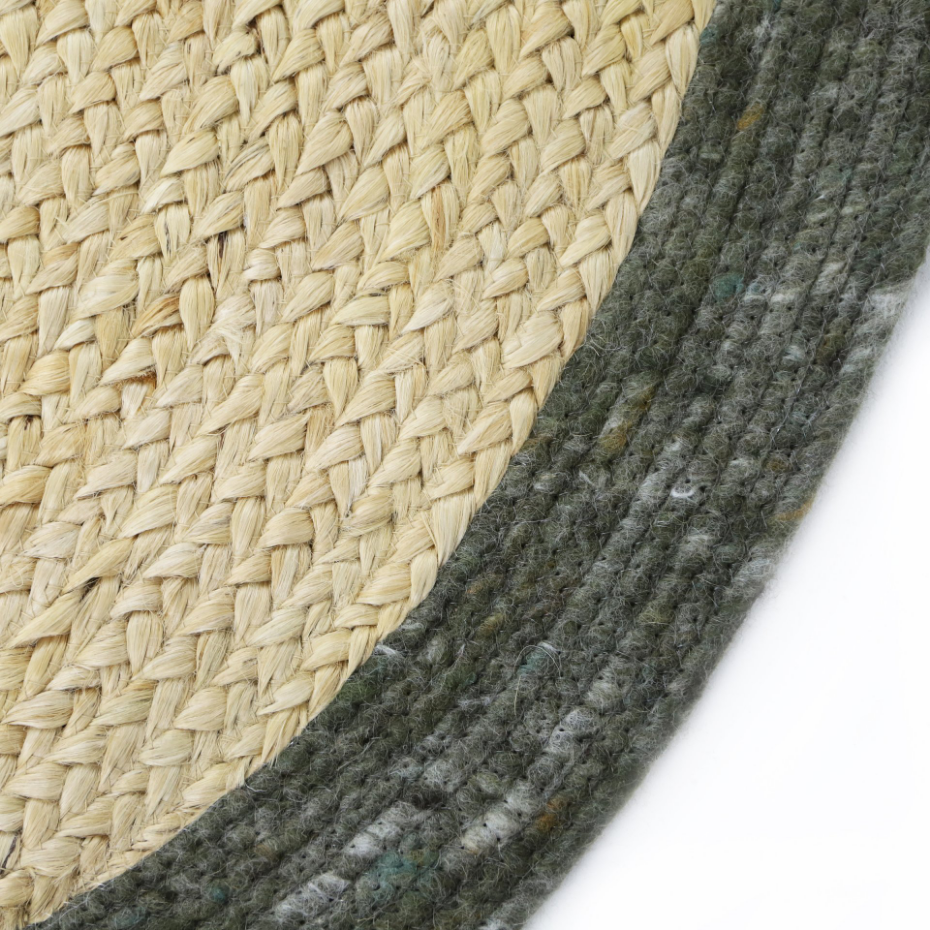 Tapis rond en jute et laine feutrée YHUKI