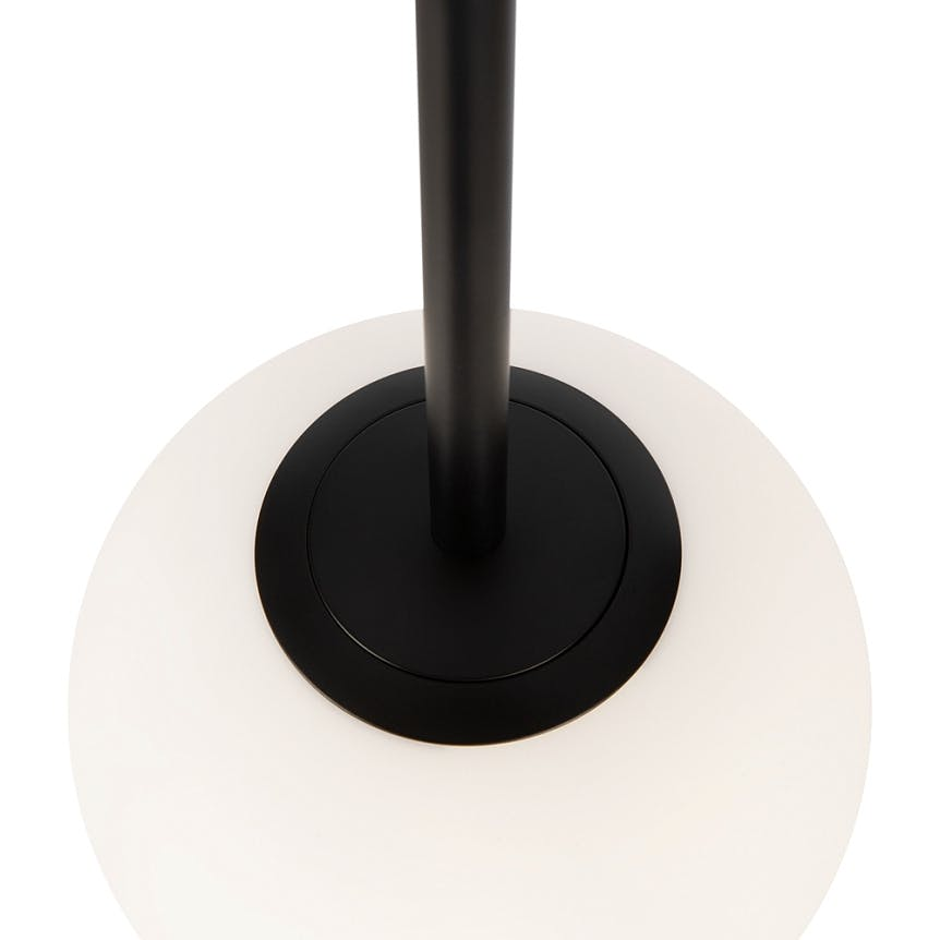 Suspension globe noire - verre dépoli 15 cm DELTONA