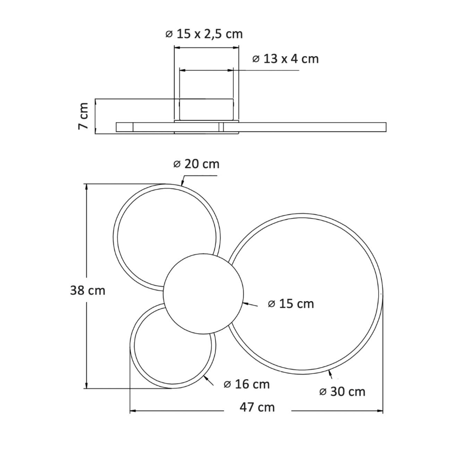Plafonnier ou applique dimmable LED - ALISA