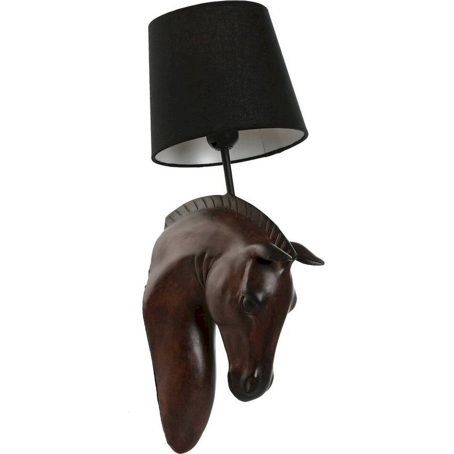 Applique murale tête de cheval en résine style colonial