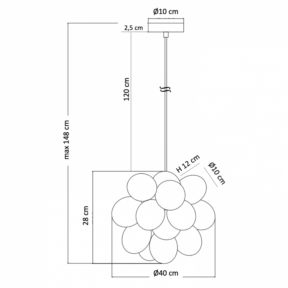 Suspension Contemporaine avec 17 Verres - BARTALI