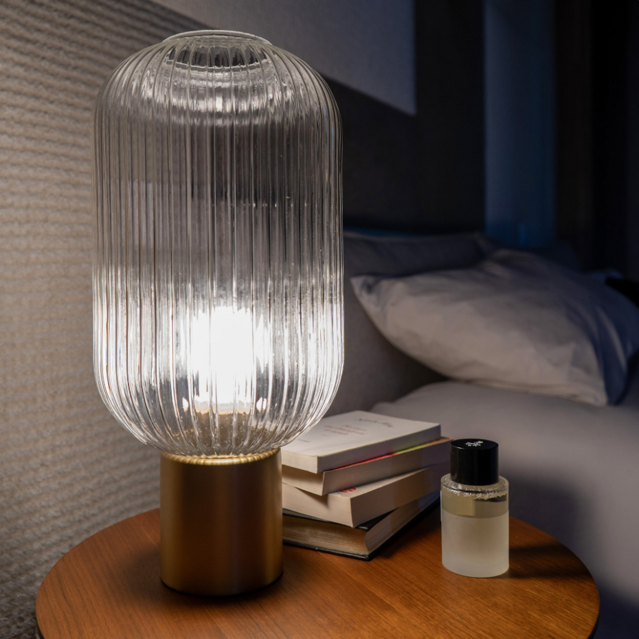Lampe en verre cannelé - LOU