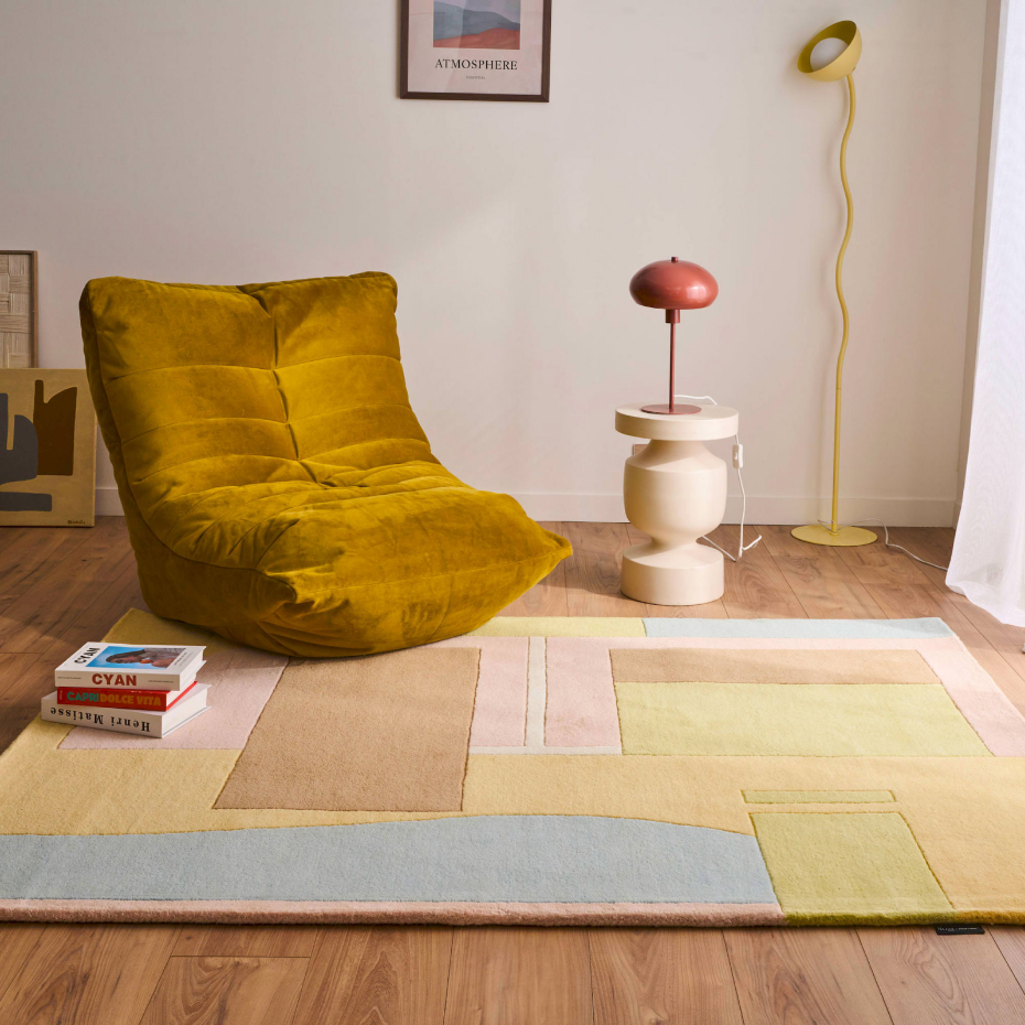 Tapis fait main en laine et coton Pantone