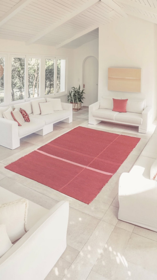 Tapis en fibres recyclées tissé à la main LEONOR