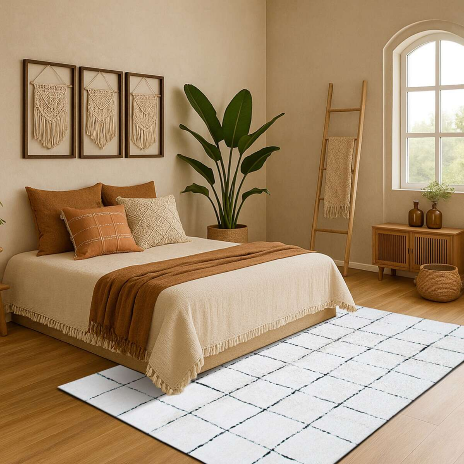 Tapis salon lavable berbère en coton  ATLAS - style bohème