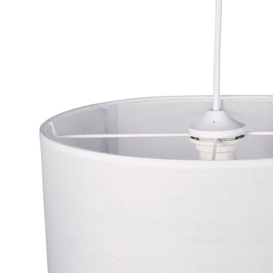 Suspension Gigogne Ronde Cannage Tissu Gris D35