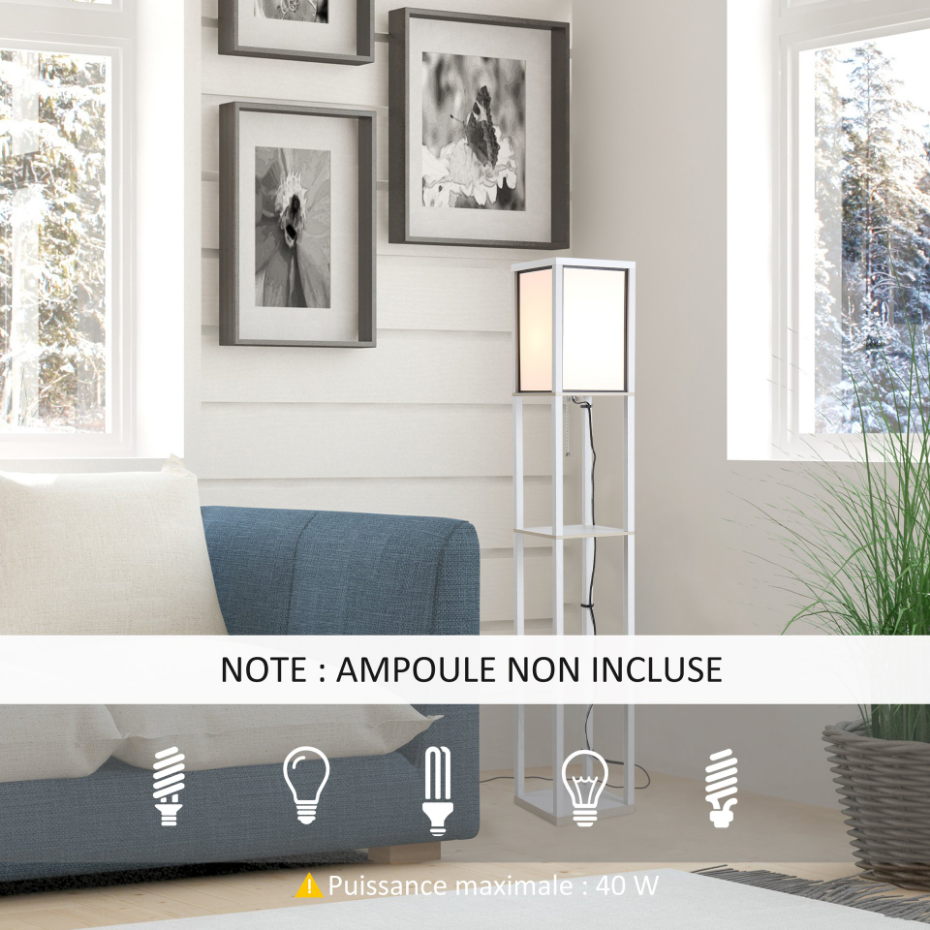 Lampadaire étagères