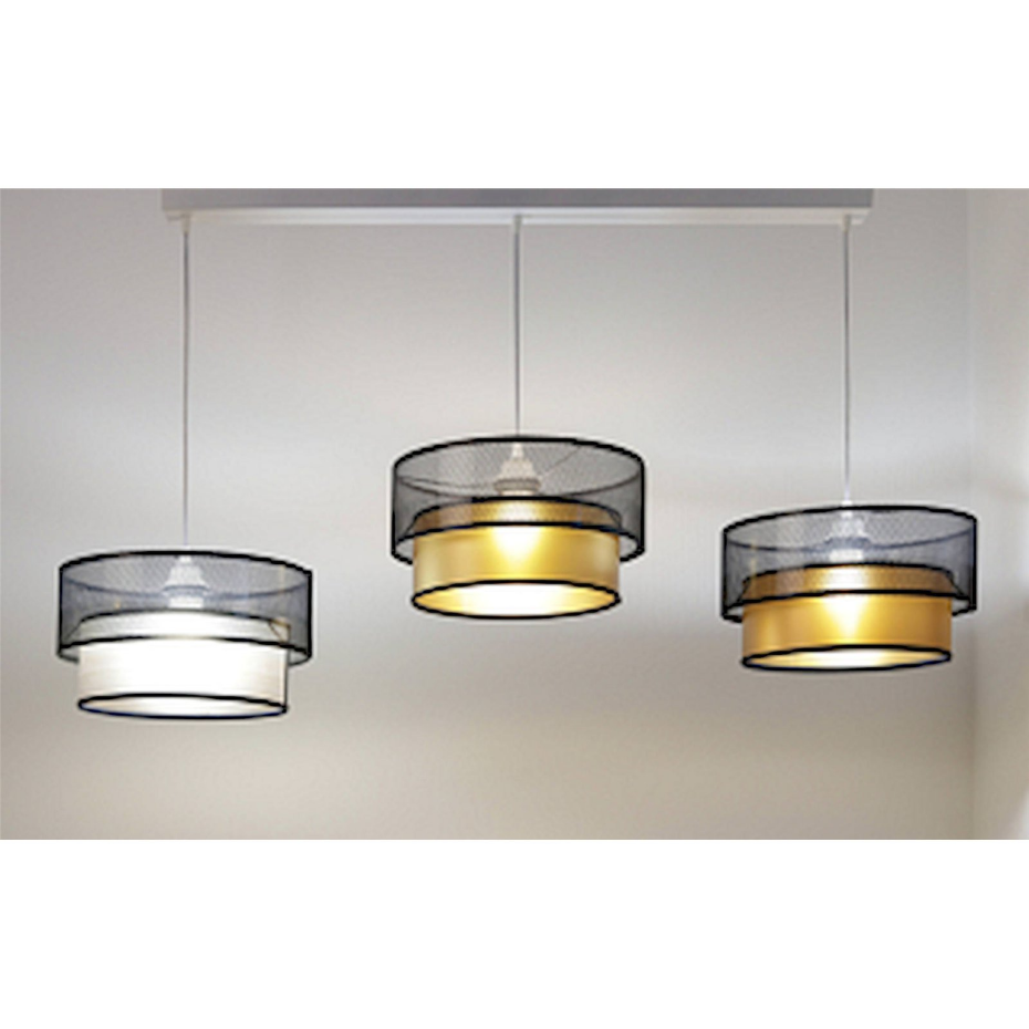 Suspension rectangulaire en PVC effet doré Duo ellegant