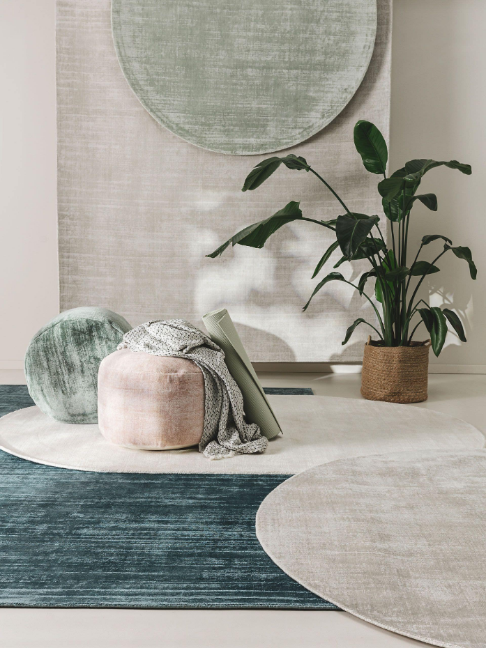 Tapis rond en viscose tissé main NOVA