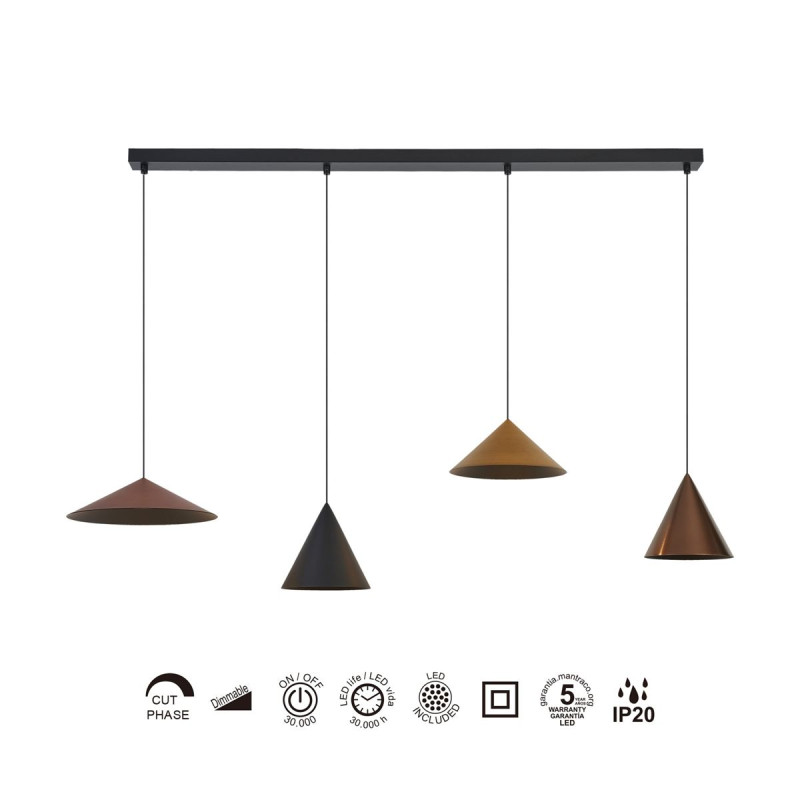 Suspension en aluminium vintage