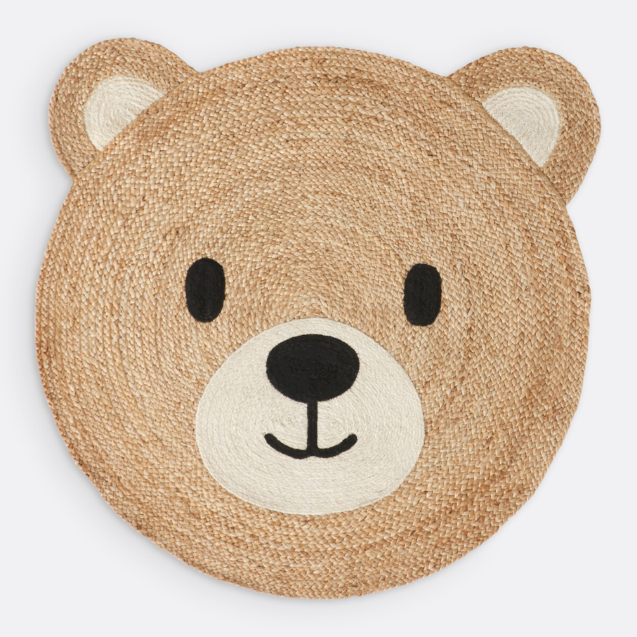 Tapis enfant tête d'ourson en jute, Osora