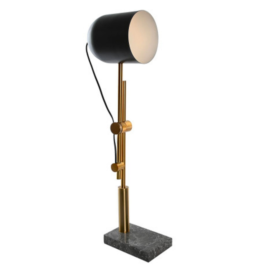 Lampe à poser articulée marbre, métal noir et doré 45x45x70cm