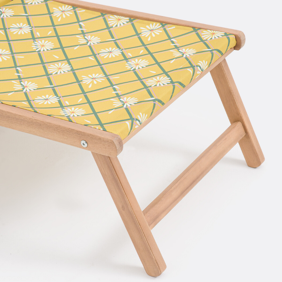 Chaise longue en acacia huilé Marguerite