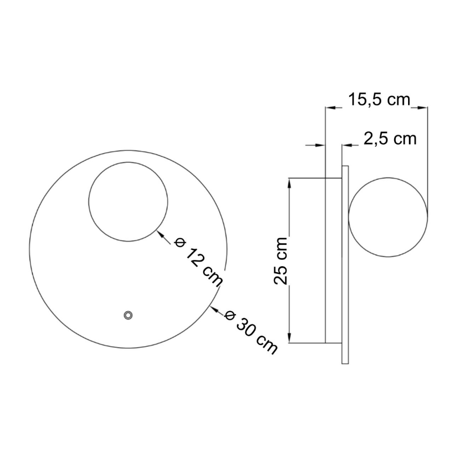 Applique globe opale sur travertin - ORÉ