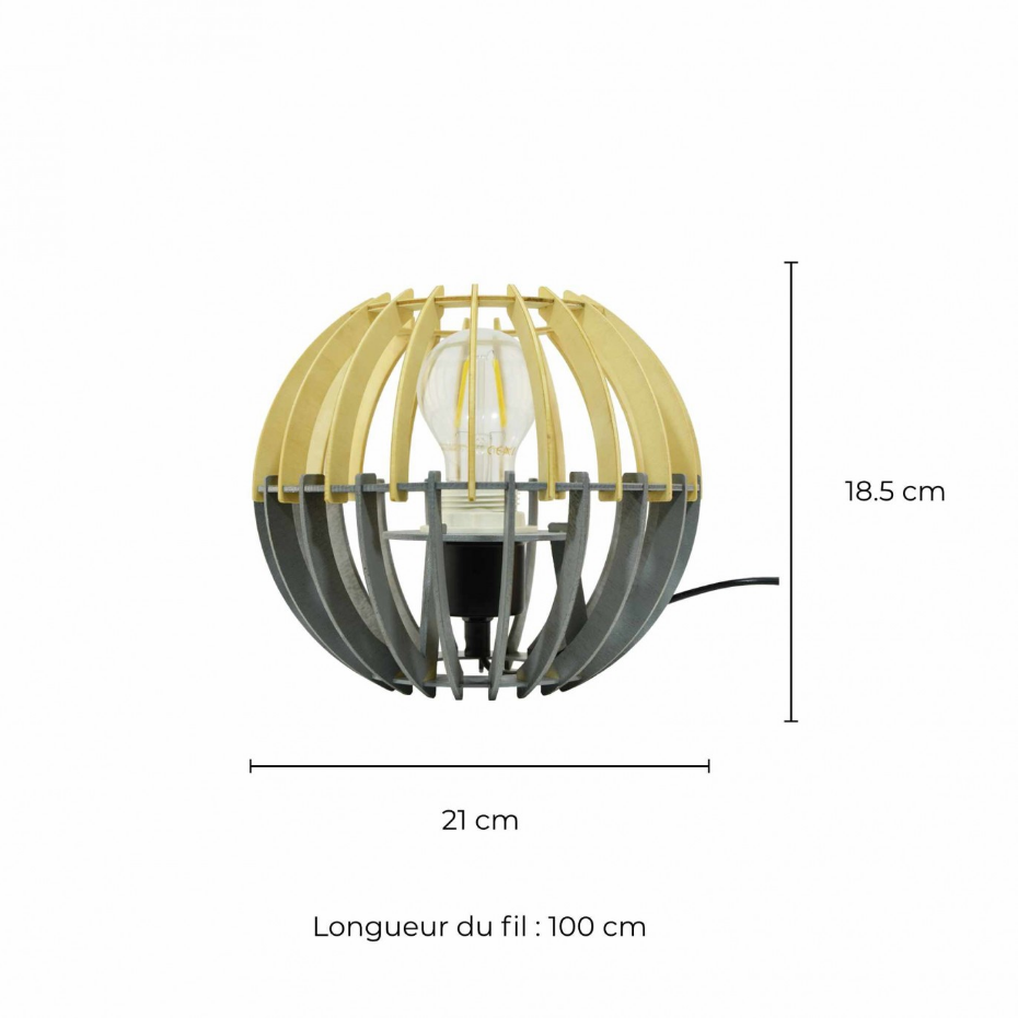 Lampe à poser en bois de peuplier, COBLENCE