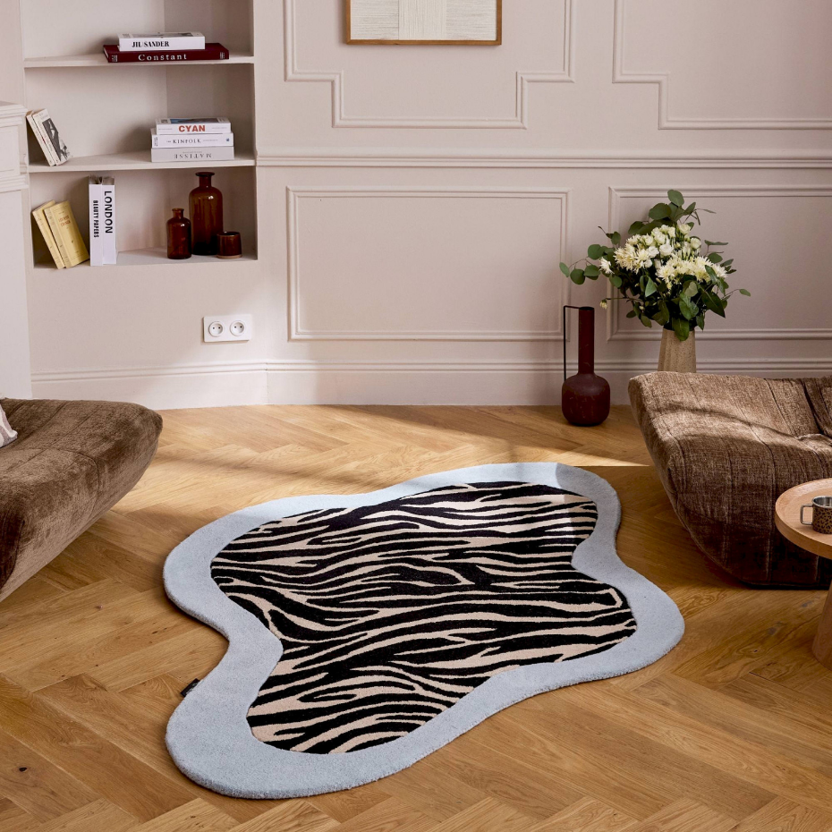 Tapis fait main en laine et coton Âme fauve