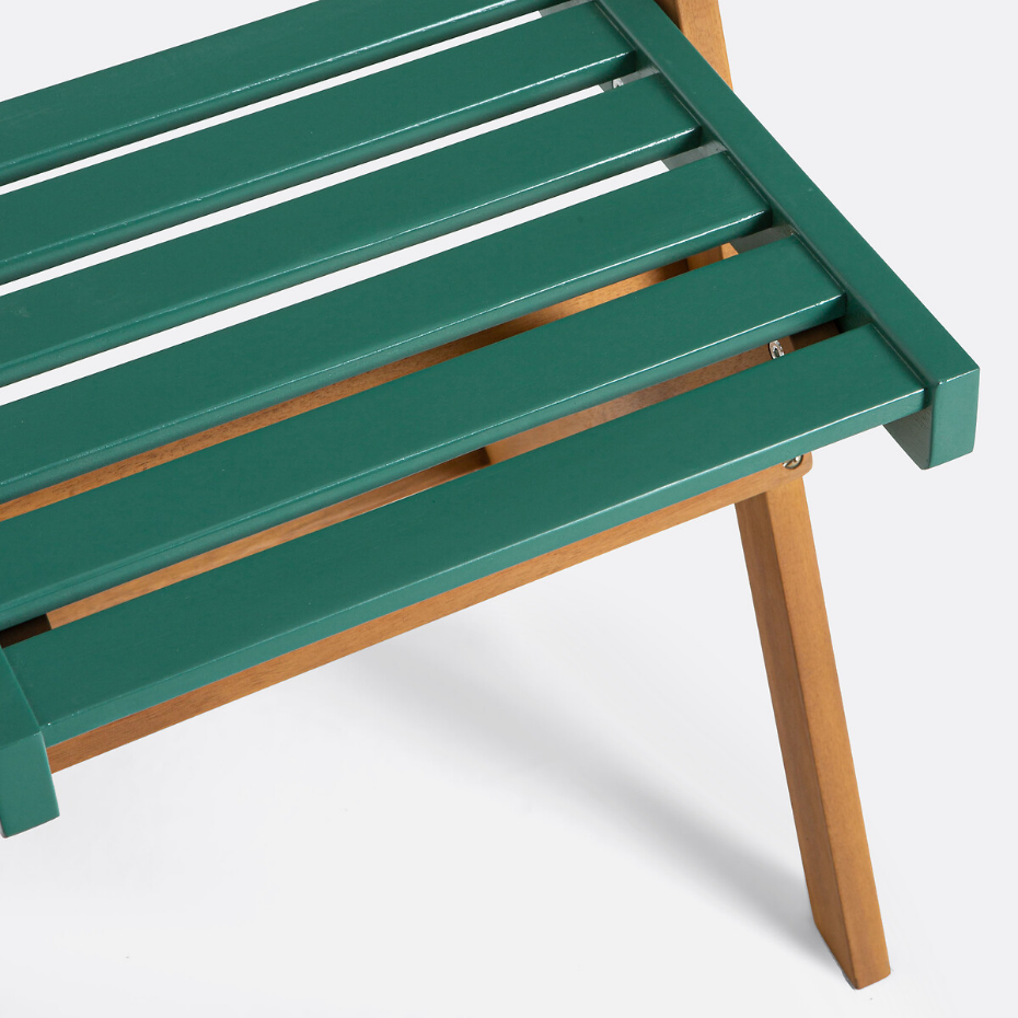 Ensemble de jardin pliable, 3 pièces, en acacia, DUDENA