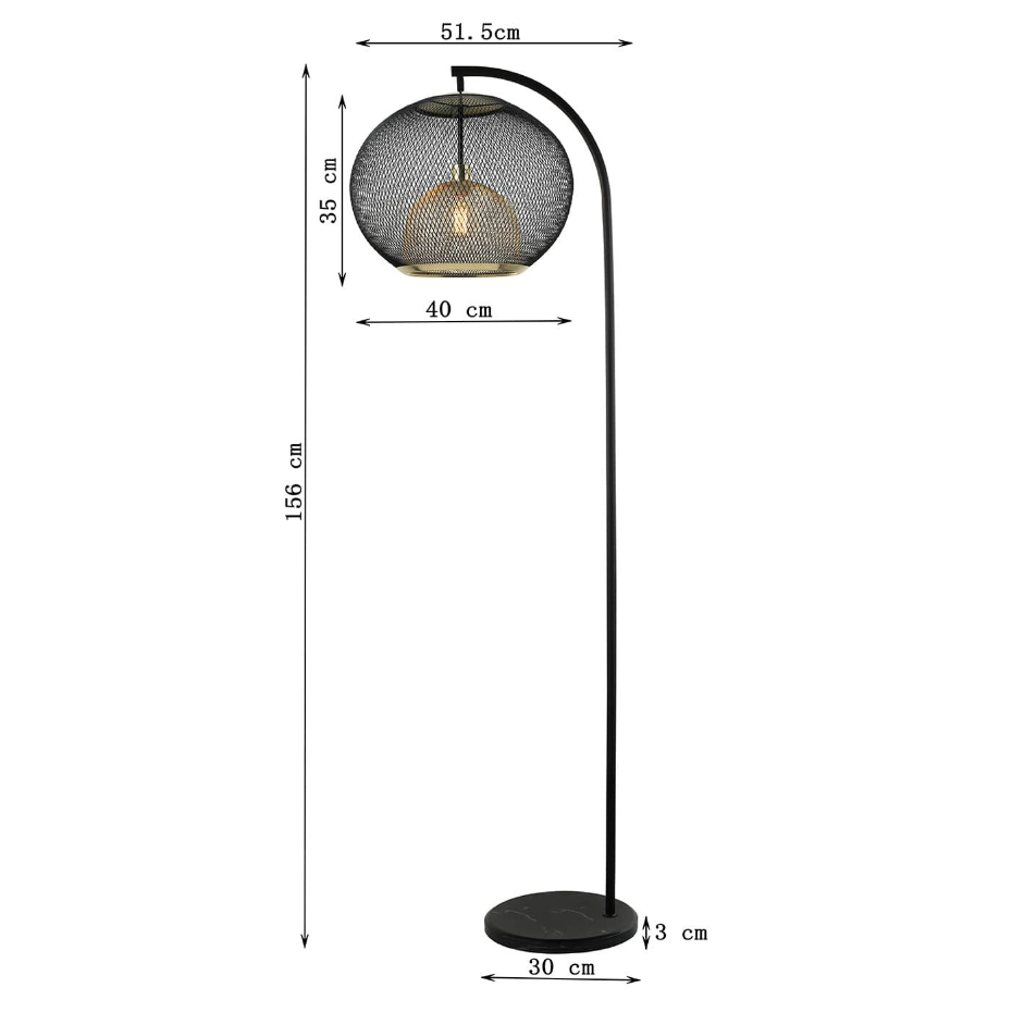Lampadaire en acier et marbre, GRATO