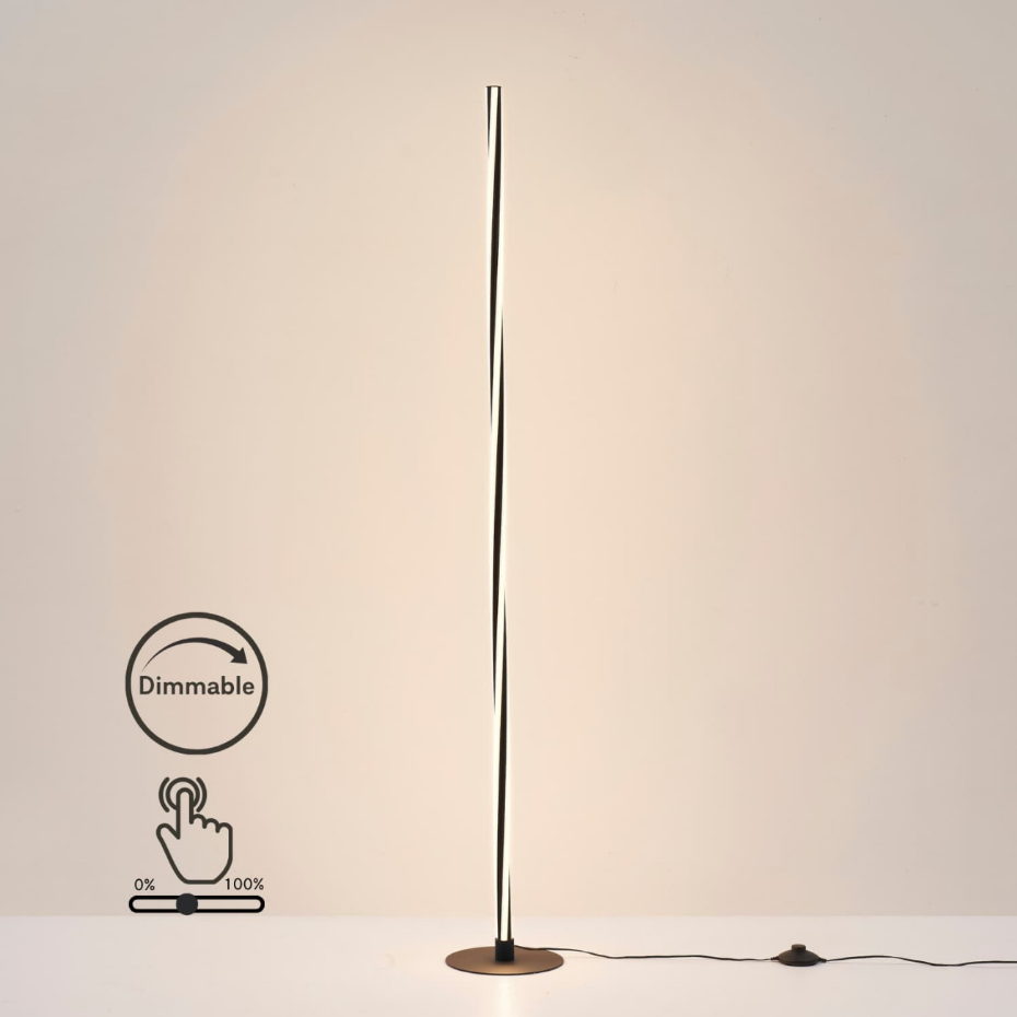 Lampadaire torsadé avec variateur - TELVO