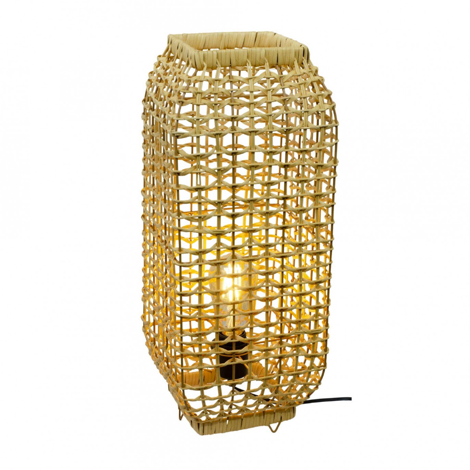 Lampe à poser en rotin et métal grand modèle, AMBA
