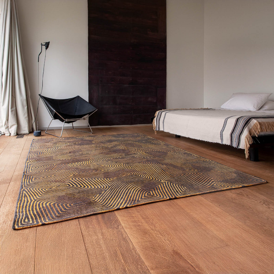 Tapis salon et chambre tissé plat BLACK HORIZON