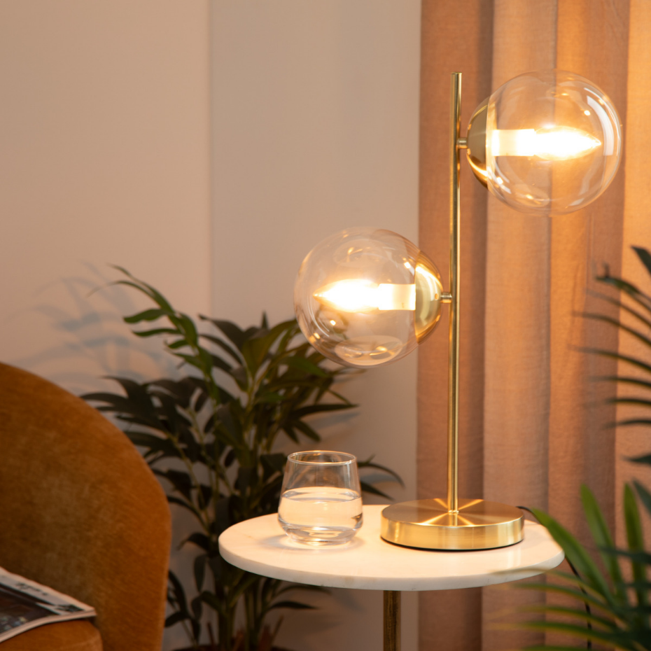 Lampe 2 globes verre COLLECTIONNEUR