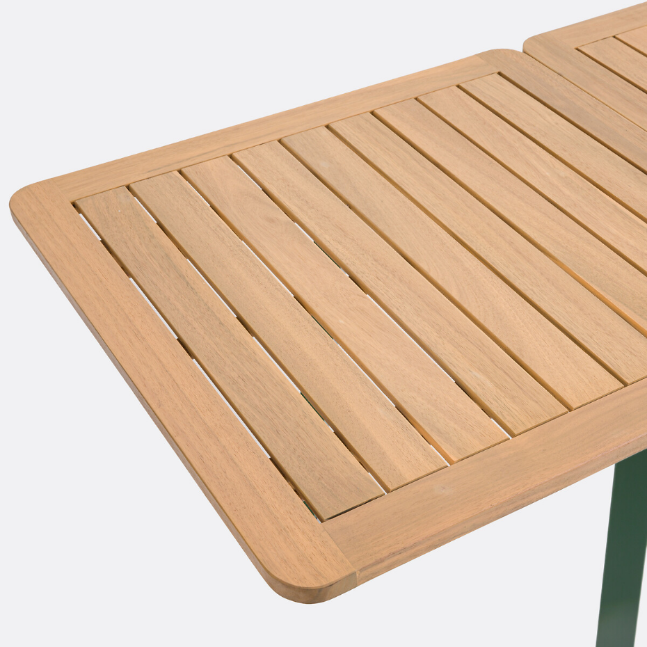 Table jardin extensible métal acier acacia, Jaja