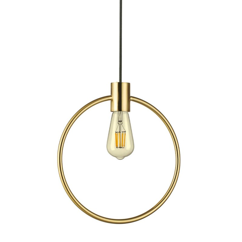 Suspension Filaire Abc Laiton Satiné Cercle