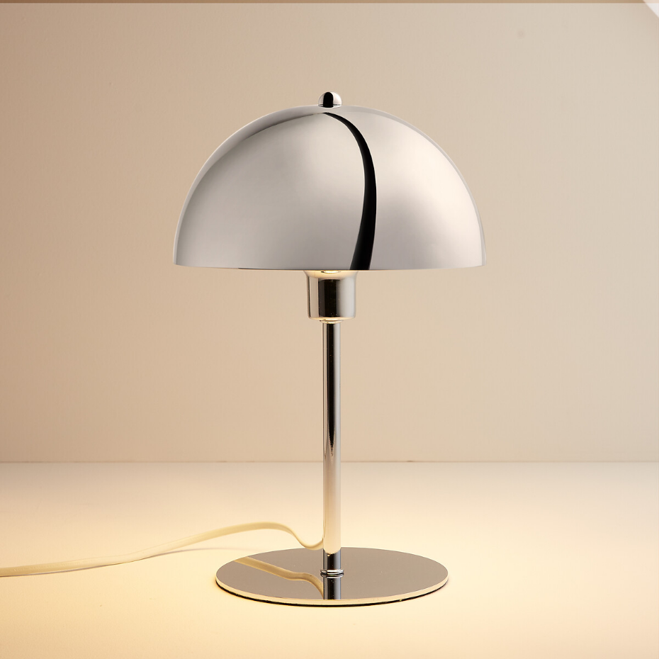 Lampe à poser champignon en métal fer chrome, Capi