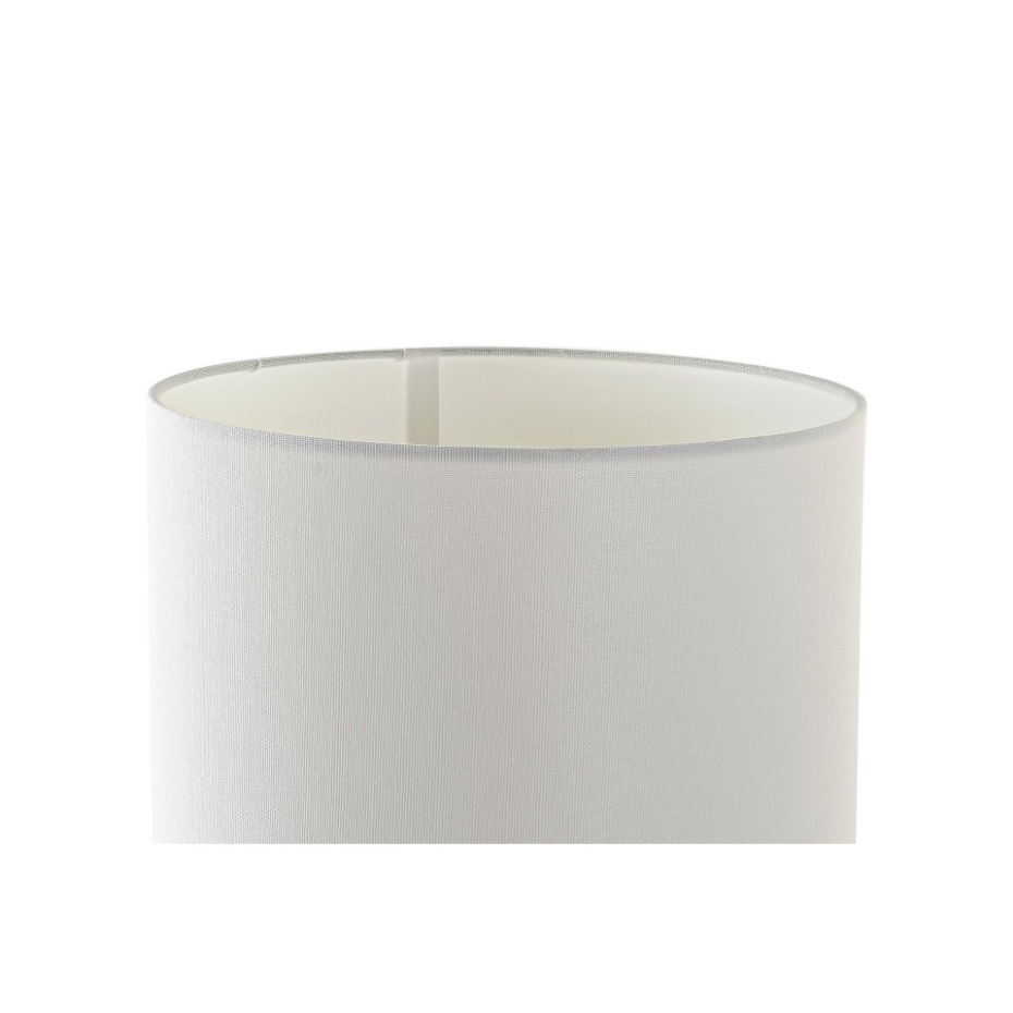 Lampe à Poser Rétro en Métal Doré et Abat-jour Blanc en Lin - H67cm
