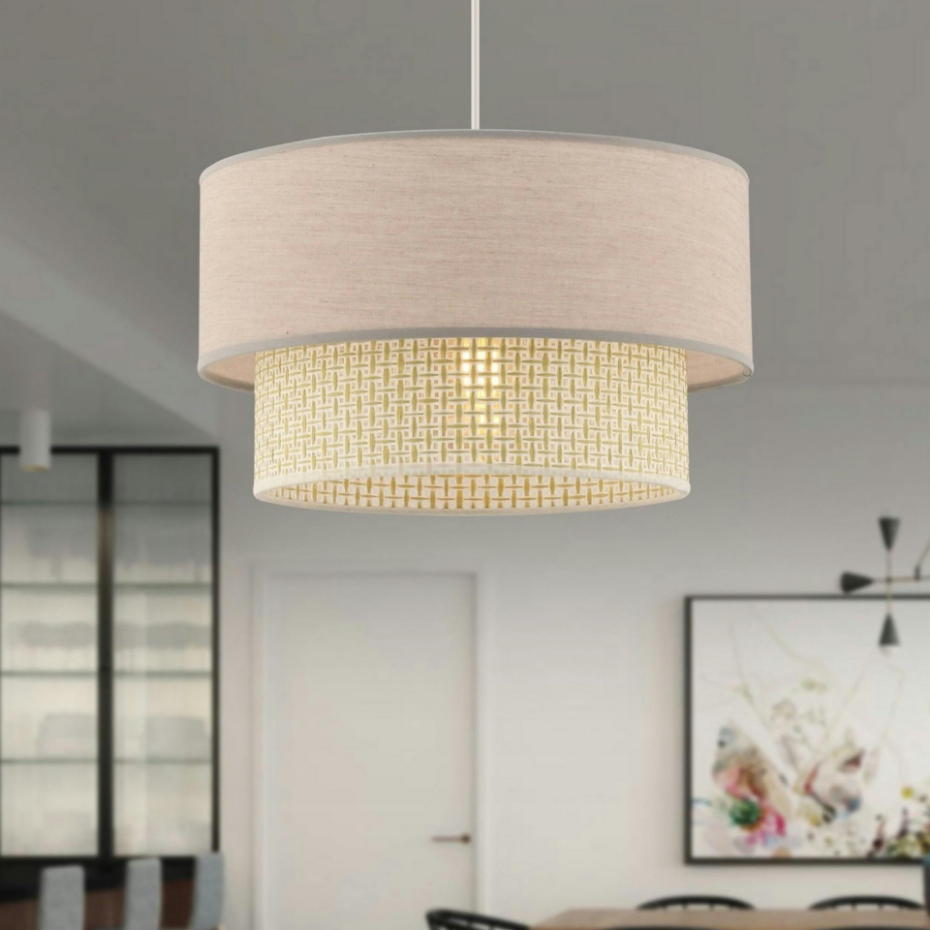 Suspension moderne - abat-jour en tissu ZURICH