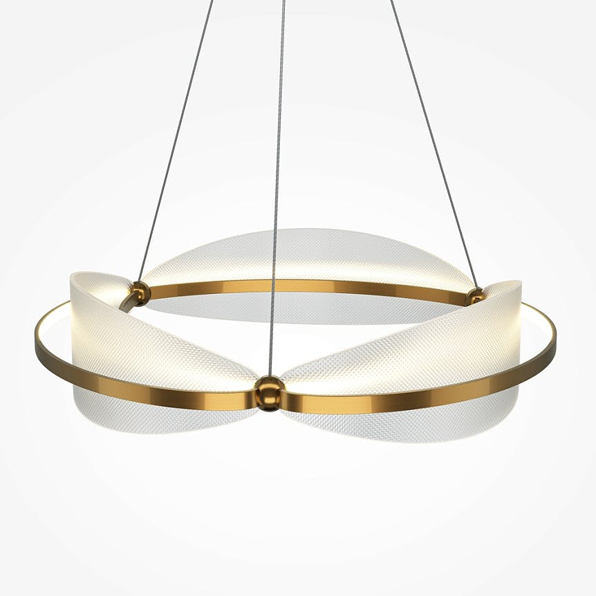 Suspension salon LED blanc & or - balance design AVA
