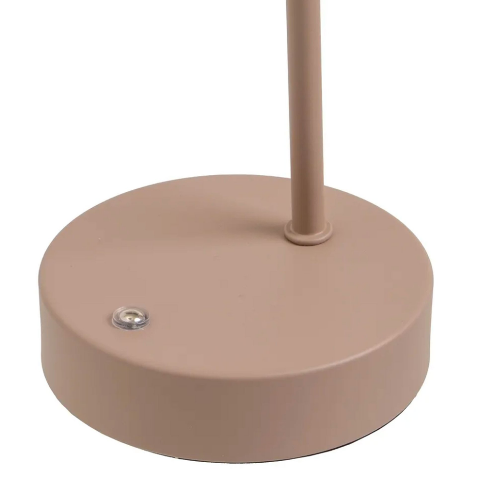 Lampe de bureau métal taupe LED sans fil 11x16x32cm