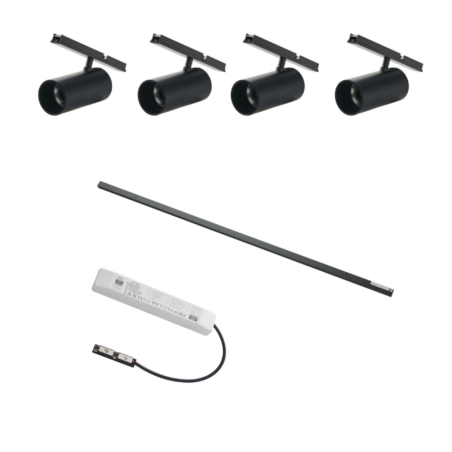 Kit rail 4 spots LED orientables - LYNE