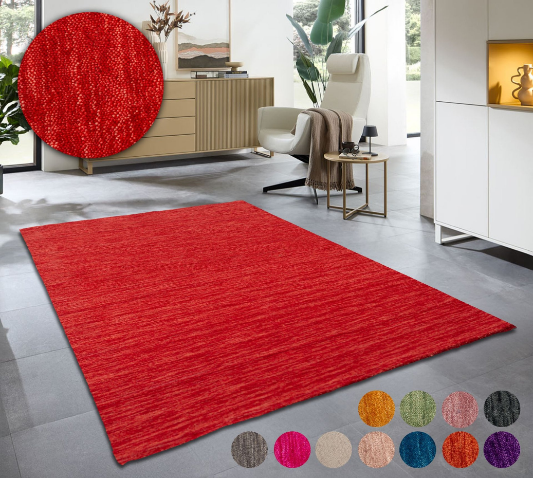 Tapis UNI en laine vierge tissé à la main agréable au toucher