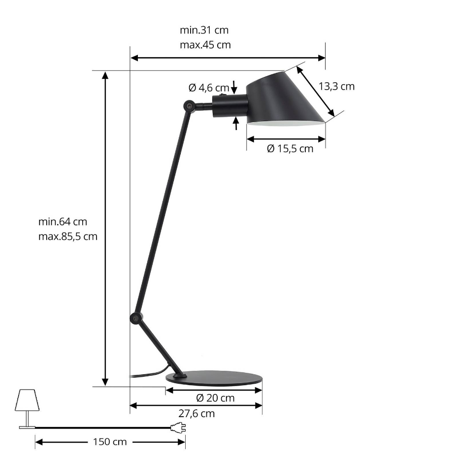 Lampe à poser en métal moderne, Corali